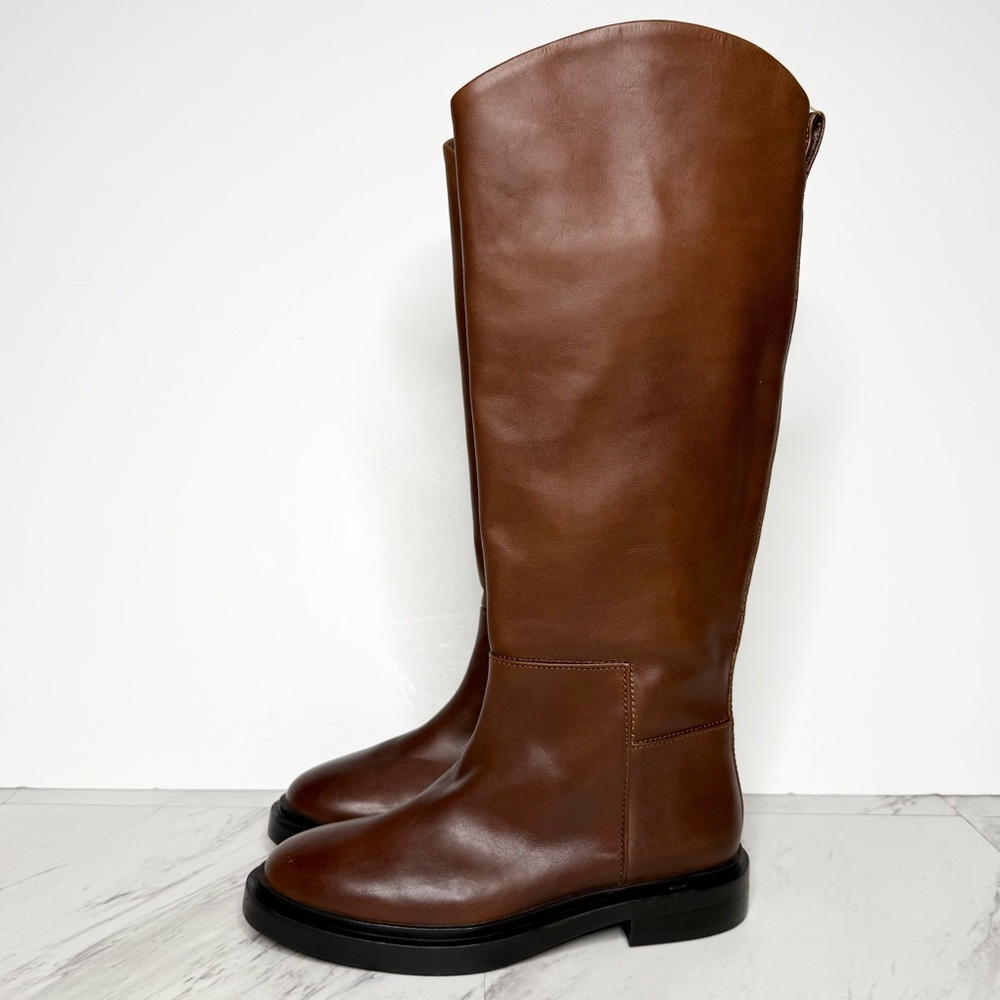 Steve Madden Gaige Brown Leather Tall Boot 6 1/2 M